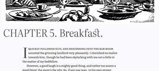 Chapter 5 showing the artwork, title with ligatures, and first paragraph styles
