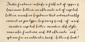 Example of handwriting font with ligatures