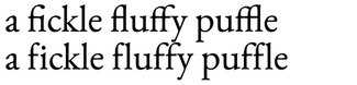 Example of standard ligatures on and off