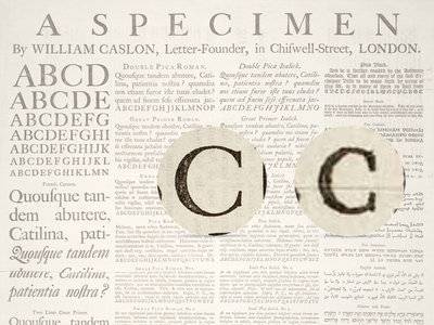 Example of optical sizing in metal type