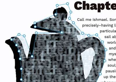 A coffee pot shape with Moby Dick text wrapping around it