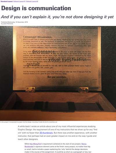 A new web layout starting with a single column