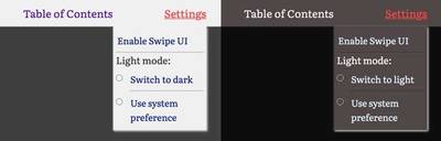 Interface for switching light mode