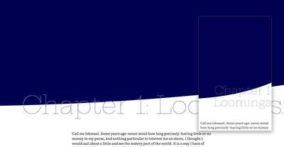 Text reversed with a clipped color field on large and small screens