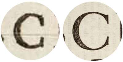 Comparison of optical sizes of Caslon from 300 years ago