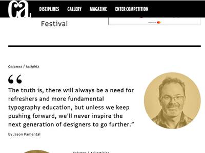 Screenshot of the CA website with my interview