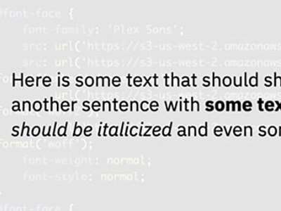 Three lines of text set in Plex Sans