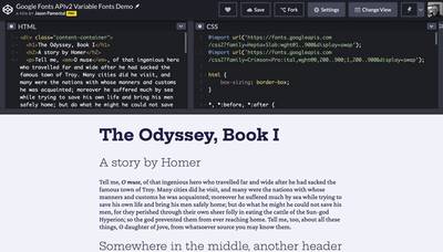 A sample page in CodePen