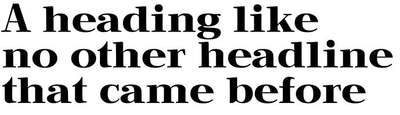A heading set on three lines showing no colliisons between shortened ascenders and descenders