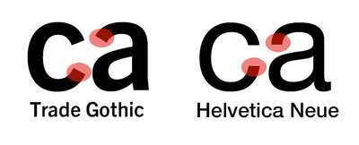 Example of open and more closed terminal styles in sans-serif typefaces