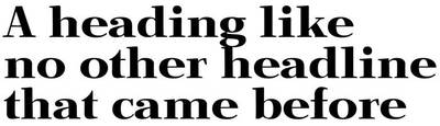 A heading set on three lines showing colliisons between ascenders and descenders