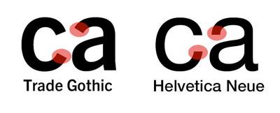 Example of open and more closed terminal styles in sans-serif typefaces