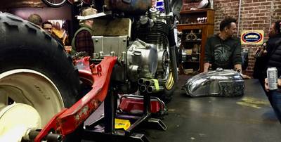 Motorcycle in progress at Fuller Speed Shop