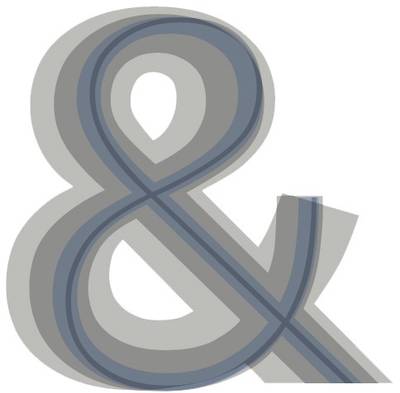 Meta ampersand in all weights overlaid on one another