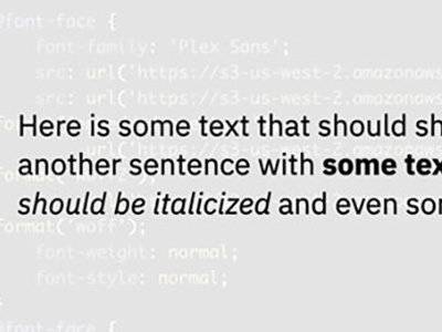 Three lines of text set in Plex Sans