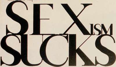 An image of the words Sexism Sucks from a David Carson design