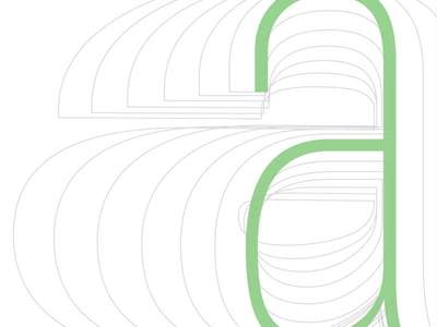 Different weights of a lower case letter a overlaid on one another