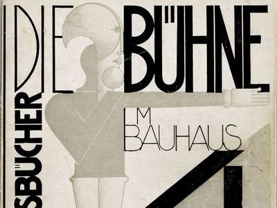 Bauhaus layout with vertical and horizontal text