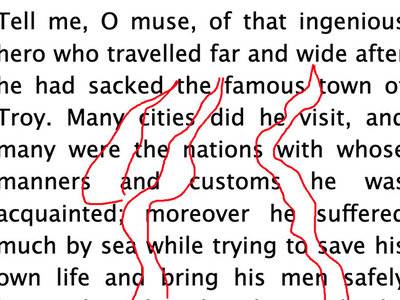 A paragraph of text with rivers of space running through it