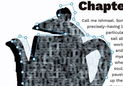 A coffee pot shape with Moby Dick text wrapping around it