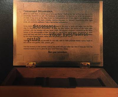 Inside cover of the box of matchboxes