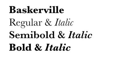 Examples of text set in Baskerville