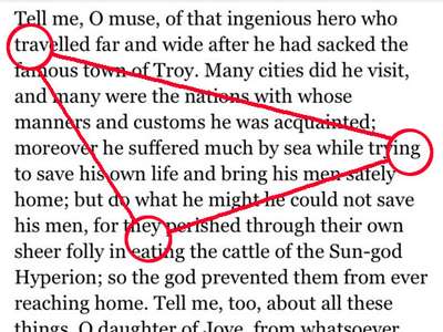 A paragraph with a diagram overlay