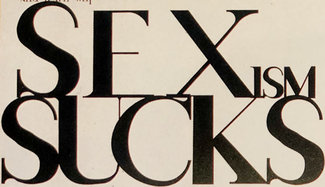 David Carson-designed titling for Sexism Sucks in Surfer Magazine, 1992