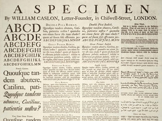 Caslon type sample