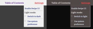 Light and dark mode switch link language
