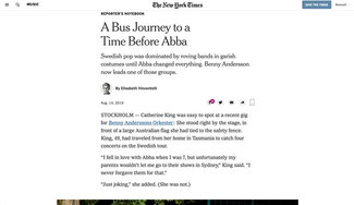 A typical single-column layout on NYTimes.com