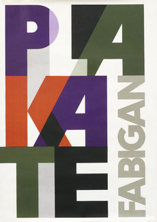 Poster with overlapping letters by Hans Fabigan