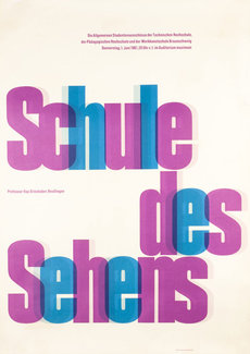Poster with overlapping letters by an unknown artist